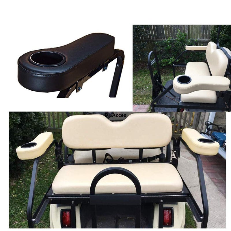 Dr.Acces Golf Cart Rear Seat Arm Rests | No Drilling Required, Universal Arm Rest Fits on EZGO, Club Car, Yamaha Golf cart with Rear seat (Beige) - Image 4